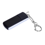 USB 2.0- флешка промо на 32 Гб с прямоугольной формы с выдвижным механизмом, черный/серебристый