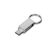 USB 2.0- флешка «Mercury» на 8 Гб с поворотным механизмом и дополнительным разъемом Type-C, серебристый