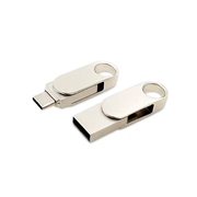 USB 3.0- флешка «Uranium» на 16 Гб с поворотным механизмом и дополнительным разъемом Type-C, серебристый