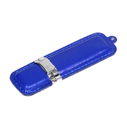 USB 2.0- флешка на 64 Гб классической прямоугольной формы, синий/серебристый