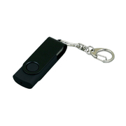 USB 3.0- флешка промо на 64 Гб с поворотным механизмом и однотонным металлическим клипом, черный