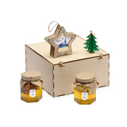 Подарочный набор «Decoration Deluxe» с двумя видами меда, натуральный, зеленый, голубой