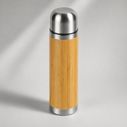 Вакуумный термос «Ямал Bamboo», 430 мл, натуральный, серебристый