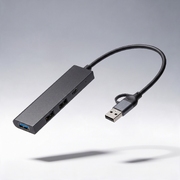 USB-хаб «Command» с коннектором 2-в-1 USB-C и USB-A, 2.0/3.0, черный