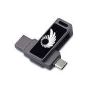 USB3.0/ Type-C флешка 2в1 на 32 ГБ «Спинлайт» с подсветкой, темно-серый