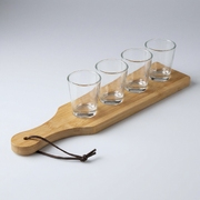 Набор стопок на бамбуковой подставке «Shots», прозрачный, натуральный