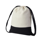 Рюкзак-мешок Cotton из хлопка, 170 г/м2, натуральный/черный