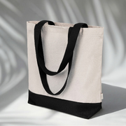 Сумка для шоппинга «Cotton» из переработанного хлопка, 280 г/м2, натуральный/черный