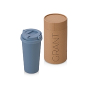 Вакуумная термокружка «Grant», soft-touch, тубус, серый антрацит